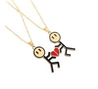 KJHFD 925 Sterling Silver Magnetic Necklace For Women And Men, Set Cute Magnetic Koala Bear Pendant, Cute Love Splicing Stickman Couple, Magnet Necklaces Broken Heart, Connecting Necklace