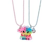 KJHFD 925 Sterling Silver Magnetic Necklace For Women And Men, Set Cute Magnetic Koala Bear Pendant, Cute Love Splicing Stickman Couple, Magnet Necklaces Broken Heart, Connecting Necklace