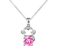 KJHFD 925 Sterling Silver Monkey Necklace For Women And Men, Animal Monkey Necklaces, Monkey Cage Pendant, Monkey Charm, Monkey Necklace For Girls, Monkey King Pendant