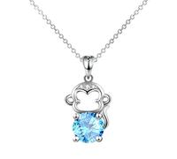 KJHFD 925 Sterling Silver Monkey Necklace For Women And Men, Animal Monkey Necklaces, Monkey Cage Pendant, Monkey Charm, Monkey Necklace For Girls, Monkey King Pendant
