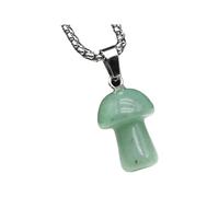 KJHFD 925 Sterling Silver Mushroom Necklace For Women, Natural Stone Pendant Necklace Mushroom Amethyst Quartz Opal Link Chain Healing Crystals Stone Charms Necklaces, Mushroom Choker