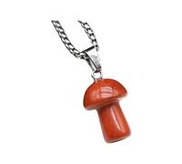 KJHFD 925 Sterling Silver Mushroom Necklace For Women, Natural Stone Pendant Necklace Mushroom Amethyst Quartz Opal Link Chain Healing Crystals Stone Charms Necklaces, Mushroom Choker