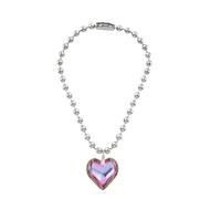 KJHFD 925 Sterling Silver Necklace For Women, Colorful Big Glass Necklace Aesthetic Jewelry, Heart Necklace, Olivia Necklace, Heart Necklace Red, Gold Red Heart