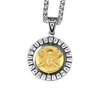 KJHFD 925 Sterling Silver Pirate Necklace For Men And Women, Vintage Charm Pirates Of The Caribbean Necklace Jack Sparrow's Skull Pendant Necklace Jewelry, Hollow Out Rudder Anchor Pendant Necklace