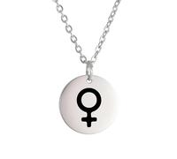 KJHFD 925 Sterling Silver Planet Necklace For Women And Men, Planet Symbol Amulet Small Charm Necklace Jupiter Saturn Pluto Alchemical Symbols, Saturn Necklace Gold, Solar System Necklace, Earth