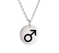 KJHFD 925 Sterling Silver Planet Necklace For Women And Men, Planet Symbol Amulet Small Charm Necklace Jupiter Saturn Pluto Alchemical Symbols, Saturn Necklace Gold, Solar System Necklace, Earth