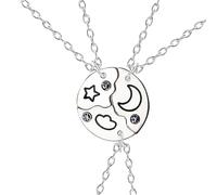 KJHFD 925 Sterling Silver Puzzle Piece Necklace For Women And Men, Sun Moon Cloud Star Pendant Necklace Puzzle Pendant 2/3/4/5 Pieces, Millennium Puzzle Necklace, Couple Necklace Puzzle