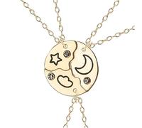 KJHFD 925 Sterling Silver Puzzle Piece Necklace For Women And Men, Sun Moon Cloud Star Pendant Necklace Puzzle Pendant 2/3/4/5 Pieces, Millennium Puzzle Necklace, Couple Necklace Puzzle