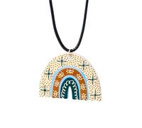 KJHFD 925 Sterling Silver Rainbow Necklace For Women And Men, Colorful Rainbow Necklace Leather Rope Chain Cloud Rainbow Pendant Necklace Cute, Rainbow Bridge Necklace