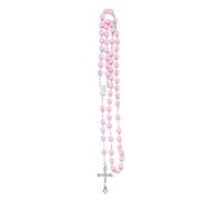 KJHFD 925 Sterling Silver Religious Rosary Necklace For Women And Men - 1Pc Catholic Cross Rosary Beads Pendants Religious Round Crystal Bead Necklace, Mary Jesus Cross Pendant Long Beads Chains