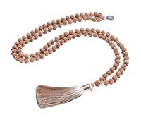 KJHFD 925 Sterling Silver Religious Rosary Necklace For Women And Men - Rudraksha Beaded Knotted Japamala Necklace Bracelet Set Meditation, Rosary Bead Cross Necklace