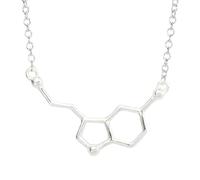 KJHFD 925 Sterling Silver Serotonin Necklace For Women And Men, Dopamine Molecule Necklaces Chemical Formula Necklace, Serotonin Structure Formula Pendant Graduation