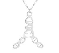 KJHFD 925 Sterling Silver Serotonin Necklace For Women And Men, Dopamine Molecule Necklaces Chemical Formula DNA Necklace Serotonin Structure Formula Pendant Choker Science Biology