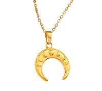 KJHFD 925 Sterling Silver Shaped Space Moon Phase Necklace For Women, Vintage Moon Pendant Necklace - Waxing Crescent Moon Necklace Silver, Moon Jewelry For Birthday