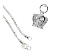 KJHFD 925 Sterling Silver Shiny AAA Zircon Crown Necklace For Women Girls, Exquisite Royal Queen Pendant Necklace - Crown Pendant, Tiara Necklace For Women Valentine Wedding Birthday Party Gifts