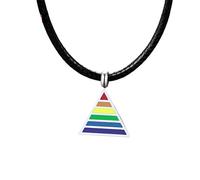 KJHFD 925 Sterling Silver Trans Necklace For Unisex, Round Pendant Necklace Rainbow Gay Lesbian Lgbt Gay Pride Flags, Bisexual Necklace, Transgender Necklace, Double Venus Necklace