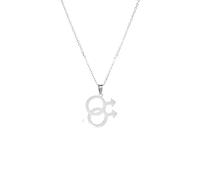 KJHFD 925 Sterling Silver Trans Necklace, Gay Lesbian Symbol Pendant Necklaces, Bisexual Necklace, Transgender Necklace, Her And Her Necklace Lesbian, Double Venus Necklace, Asexual Necklace