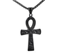 KJHFD 925 Sterling Silver Vintage Amulets Ankh Necklace For Women, Ancient Ankh Pendant - Egyptian Jewelry For Men, Egyptian Ankh Necklace For Halloween Christmas Gifts
