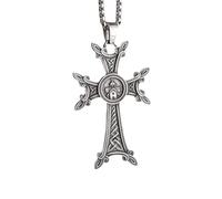 KJHFD 925 Sterling Silver Vintage Celtic Cross Necklace For Men, Ancient Talisman Celtic Cross Pendant - Men's Celtic Cross Necklace, Irish Cross Necklace Women Birthday