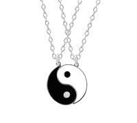 KJHFD 925 Sterling Silver Yin Yang Necklace For Women And Men, Yin And Yang Taichi Pendant Necklace Adjustable Pendant Choker, Yin And Yang Necklaces, Yin Yang Necklace For Men, Yin Yang Pendant