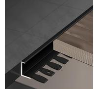 KJHFD Aluminum Transition Strip-Bendable, for End Cap Profile, Floor Corner Protection, Carpet to Tile Transition(Black,1.5cm*90cm(3pcs))