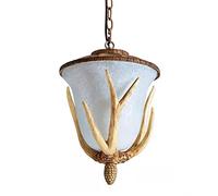 KJHFD American Country Resin Antler Chandelier Retro Creative Metal Light E14 Ceiling Lamp for Restaurant Aisle Cbar Corridor Living Room Homestay Hotel Bedroom Study Perfect Deco,
