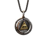 KJHFD Ancient Egyptian Pharaoh Eye Of Horus Necklace For Men Women, Punk Rock All Seeing Eye Necklace - Unisex Eye Of Ra Necklace, Eye Of Horus Pendant Illuminati Necklace For Halloween