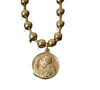 KJHFD Benedict Necklace For Women And Men, 925 Sterling Silver Saint Benedict Pendant Bead Chain, Benedict Medals, Medalla De San Benito, San Benito Medalla, Saint Benedict Medal