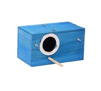 KJHFD Birdhouse Garden Natural Rectangle Blue Wood Box Fun Bird Hotel Handmade Fine Workmanship Bird's Nest (Color Right opening, Size : 24.5×13×12.5cm)