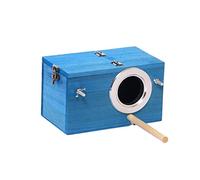 KJHFD Birdhouse Garden Natural Rectangle Blue Wood Box Fun Bird Hotel Handmade Fine Workmanship Bird's Nest (Color Left opening, Size : 24.5×13×12.5cm)