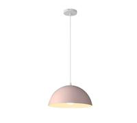 KJHFD Blue Matte Metal Dome Pendant Light 15.7" Industrial Vintage Hanging Fixture for Kitchen Table, Island, Retro Dining Room Ceiling Chandelier(Pink,11.8in)