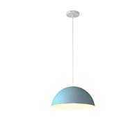 KJHFD Blue Matte Metal Dome Pendant Light 15.7" Industrial Vintage Hanging Fixture for Kitchen Table, Island, Retro Dining Room Ceiling Chandelier(Blue,11.8in)