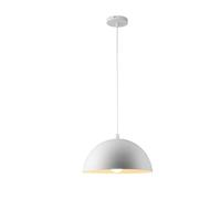 KJHFD Blue Matte Metal Dome Pendant Light 15.7" Industrial Vintage Hanging Fixture for Kitchen Table, Island, Retro Dining Room Ceiling Chandelier(White,11.8in)