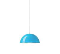 KJHFD Blue Metal Dome Pendant Light - Semicircle Glossy Nordic Vintage Hanging Fixture for Kitchen Island, Dining Room, Ceiling Chandelier (13.7in)(Blue,11.8in)