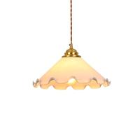 KJHFD BRRSKBK Flower Light Milk Glass Ceiling Hanging Lamp Large Nordic Pendant Fixture Vintage Chandelier for Dining Room Table Kitchen Island Bedroom Farmhouse Bathroom