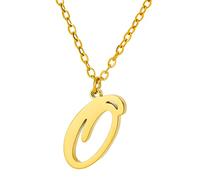 KJHFD Capital A To Z Stainless Steel Necklace With English Letters Melon Button Men And Women Necklace (O, One Size)