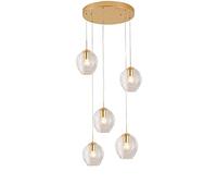 KJHFD Chandelier Ceiling Light Nordic Concise Glass Chandelier, Hollow Chandelier,for Villa Living Room Dining Bedroom,Creative Staircase Long Chandelier-Transparent 30150cm