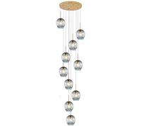 KJHFD Chandelier Ceiling Light Nordic Concise Glass Chandelier, Hollow Chandelier,for Villa Living Room Dining Bedroom,Creative Staircase Long Chandelier-Blue 45200cm