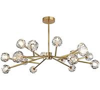KJHFD Chandelier Crystal Shade During Lighting Semi Close to Ceiling Light Flush Mounted Branches Chandeliers Fixture, Brass Chandelier-Copper 18 Head Home Decor Lamp