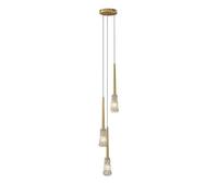 KJHFD Chandelier Light Brass Glass Long Strip Fixture with Lampshade Hanging for Bedside Kitchen Island Dining Room Bedroom Ceiling Lamp(Yellow