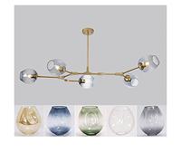 KJHFD Chandeliers LED Chandelier Compatible with Living Dining Room Ceiling Decor Molecular Pendant Lamp Glass Light Golden Indoor Bedroom Lights s Fixture,Hanging Light(7Lights)