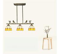 KJHFD Chandeliers Mediterranean Mosaic Decoration Pendant Light Stained Glass Lampshade LED Adjustable Hanging Lamp Compatible with Living Room s Fixture,Hanging Light(A2)