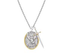 KJHFD Charm Necklace for Women Girls Jewelry Saint That Pendant Shield Necklaces with The
