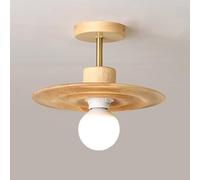 KJHFD Close to Wooden Light Fixture Farmhouse Ceiling Chandelier Small Semi Flush Mount Pendant Lamp for Bedroom Corridors Balconies Socket