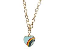 KJHFD Colorful Enamel Rainbow Necklace For Women, Cute Rainbow Choker - Pride Beads Rainbow Heart Necklace, Rainbow Bridge Necklace For Summer Valentine Gifts