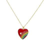 KJHFD Colorful Enamel Rainbow Necklace For Women, Cute Rainbow Choker - Pride Beads Rainbow Heart Necklace, Rainbow Bridge Necklace For Summer Valentine Gifts