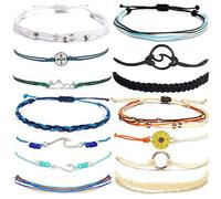 KJHFD Cute Bracelets for Teen Girls Sunflower String Bracelet Summer Ocean Anklets Surfer Beach Bracelet Adjustable Waterproof Handmade Bracelets Anklets for Women Men Gifts for Teen Girls