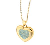 KJHFD Cute Five Colors Red Winged Pave Heart Necklace For Women, Rhinestone Heart Necklace - Zircon Pave Necklace, Reunion Heart Necklace For Valentine Birthday