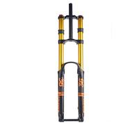 KJHFD Downhill Mountain Bikes Fork Inch Travel 160mm Air Rebound Adjust Double Shoulder Bicycles Front Thru Axle 15x110mm (Color : Gold