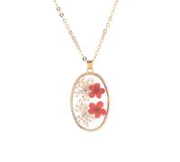 KJHFD Dried Pressed Flowers For Women And Girls, Plated Pressed Daisy Hibiscus Blossom Petal Dangle Necklace Real Dried Flower Necklace, Forget Me Not Necklace
